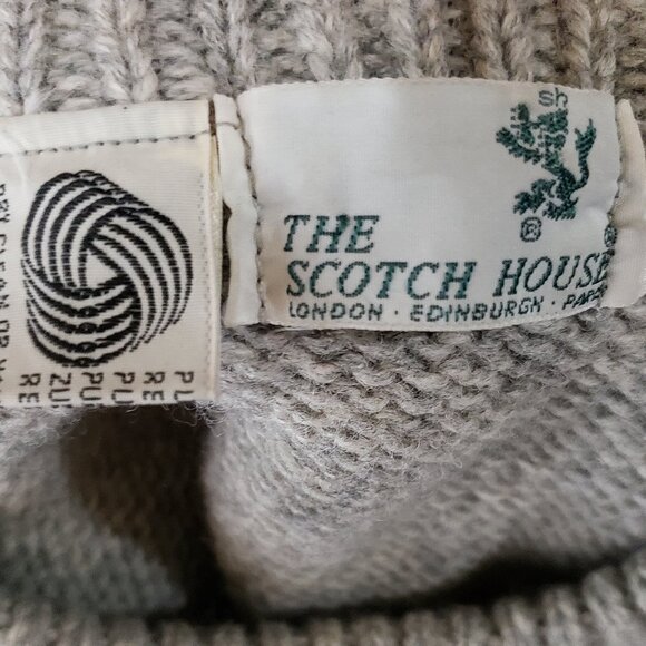 The Scotch House Made in Ireland Pure New Wool Sweater - Gray Red Blue - Sz 44" - Picture 5 of 7